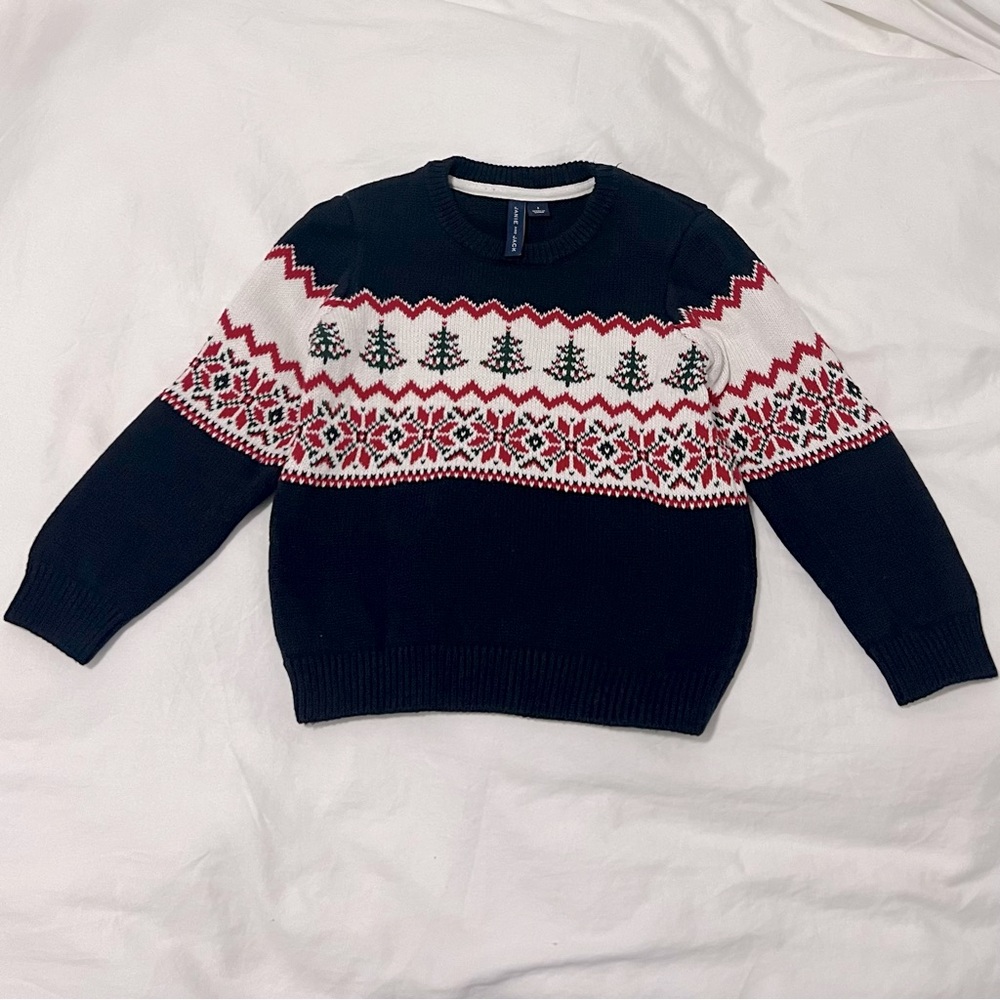 Janie and Jack Black and White Holiday Sweater